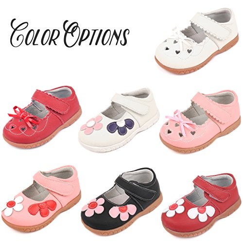 Femizee Girls Leather Bows Design Soft Round Toe Princess Dress Mary Jane Flat Shoes(Toddler/Little Kid),White,1505 CN23 - Image 2