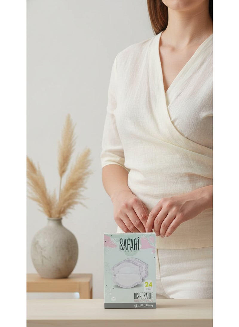 سفاري فوط صدرية قطنية طبية قابلة للتحلل - 24 قطعة بيضاء - Image 3