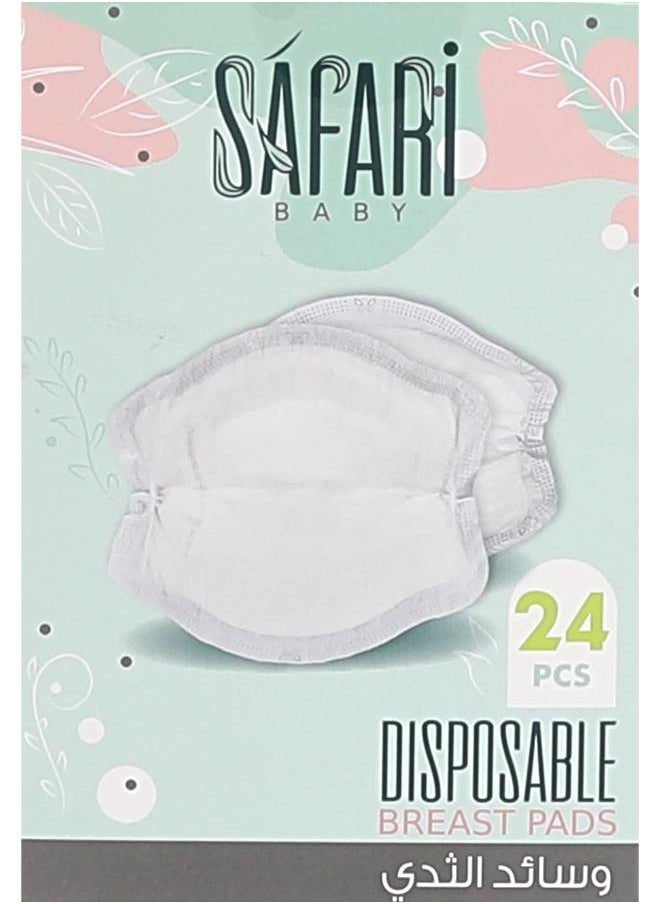 Safari Mother Disposable Soft High Quality Cotton Breast Pads 24pcs White  - Image 1