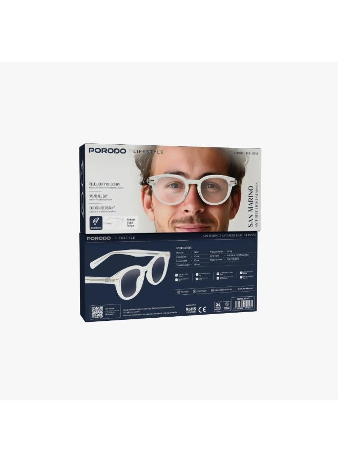 Porodo Lifestyle San Marino Anti-Blue Light Glasses with Scratch-Resistant TR90 Frame - Image 4
