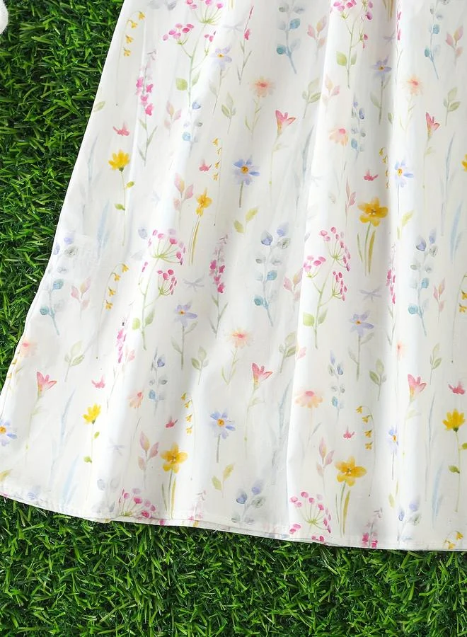 Take Two Take Two Girls Embroidery Round Neck A-Line Dress