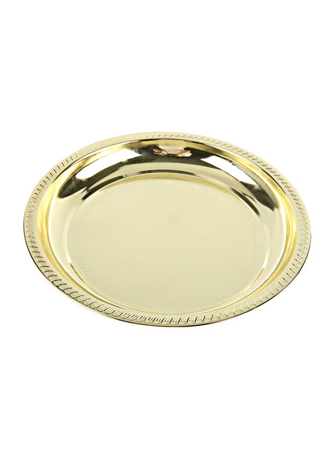 AL SANIDI Stainless Steel bowel, Trips plates, Gold, Size 30 Cm  - Image 1