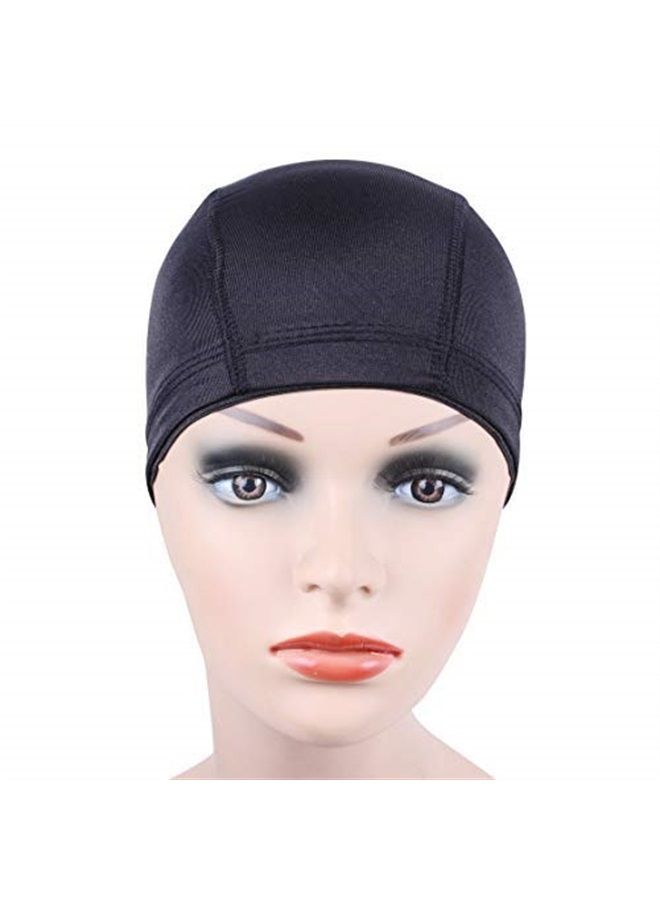 yantaisiyu 2 pcs/lot Black Dome Caps Wig Caps for Wig Making Stretchable Hairnets Wig Cap with Wide Elastic Band (Dome Cap M) - Image 3