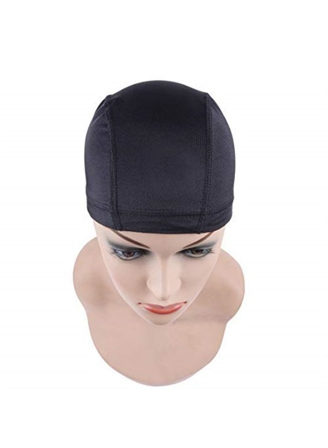 yantaisiyu 2 pcs/lot Black Dome Caps Wig Caps for Wig Making Stretchable Hairnets Wig Cap with Wide Elastic Band (Dome Cap M) - Image 4