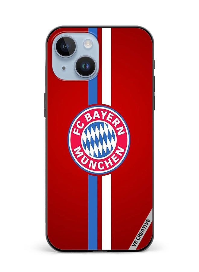 VR CREATIVE غطاء حماية لجهاز آبل آيفون 15 بلس بشعار بايرن ميونيخ تصميم أحمر متعدد الألوان - Image 1