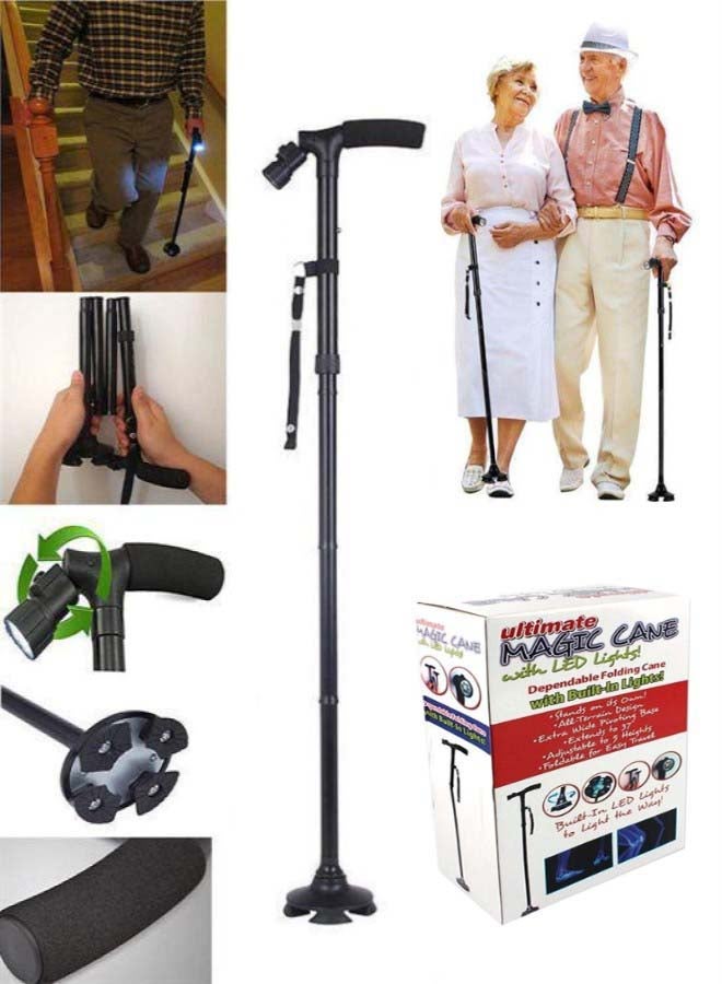 سبا كير عصا المشي السحرية القابلة للطي والتعديل مع أضواء LED - Image 2