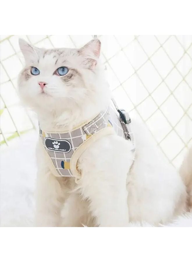 Gray Plaid No Pull Dog Harness And Leash Set For Small Medium Dogs - Image 3