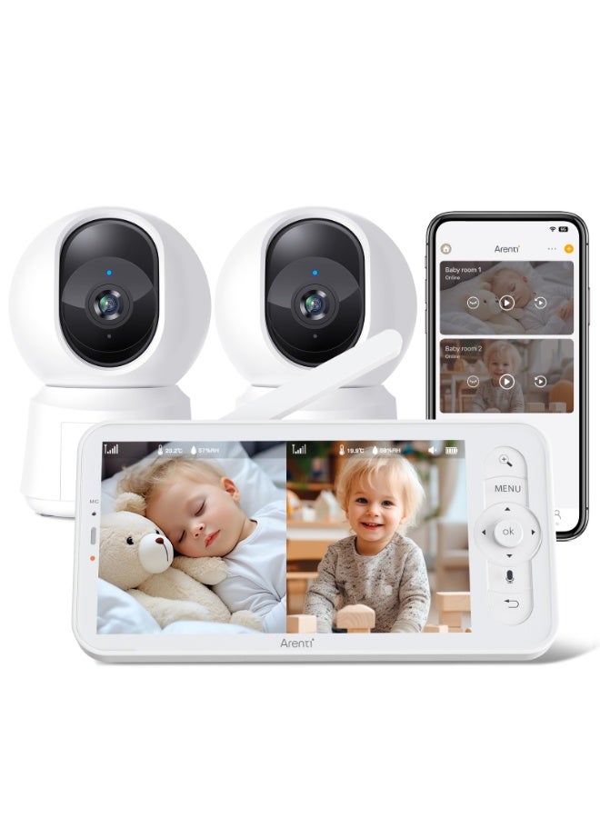 Arenti 2MP/1080P Wi-Fi Video Baby Monitor Kit with dual cameras and LCD Screen - Image 2