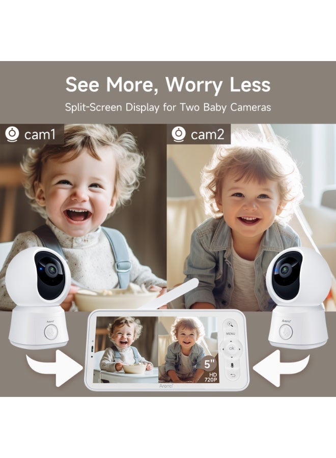 Arenti 2MP/1080P Wi-Fi Video Baby Monitor Kit with dual cameras and LCD Screen - Image 4