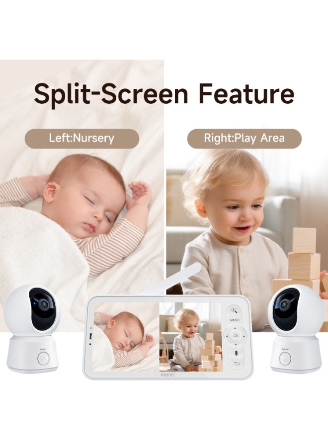 Arenti 2MP/1080P Wi-Fi Video Baby Monitor Kit with dual cameras and LCD Screen - Image 3