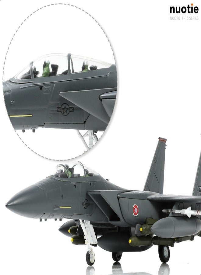NUOTIE Classic American Eagle F-15E Twin-Engine Fighter Pre-Build Model Kits 1:100 Aircraft Alloy Diecast Airplane Military Display Model Aircraft for Collection or Gift - Image 3