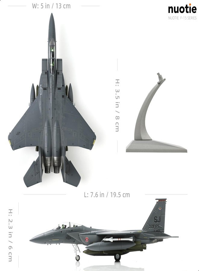 NUOTIE Classic American Eagle F-15E Twin-Engine Fighter Pre-Build Model Kits 1:100 Aircraft Alloy Diecast Airplane Military Display Model Aircraft for Collection or Gift - Image 2