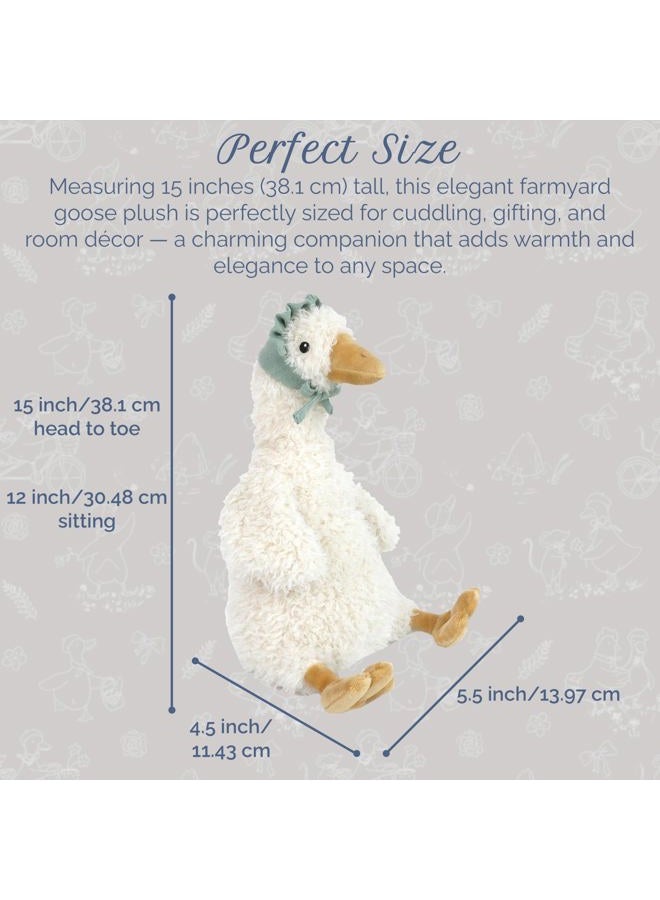 Mon Ami Greta Goose Stuffed Animal – 15” Plush Toy for Kids, Cute & Adorable, Embroidered Eyes & Beads, Soft & Cuddly, Nursery Décor, Premium Quality Plush, Huggable Toy - Image 3