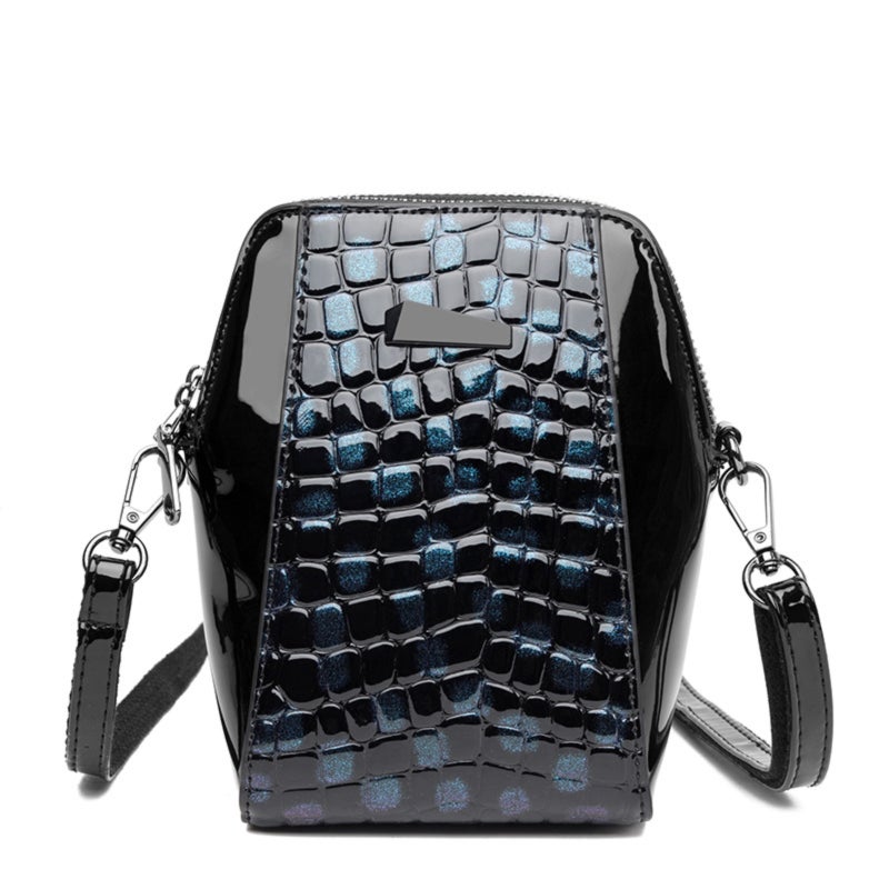 Leopard print patent leather shoulder bag, crossbody bag - Image 1