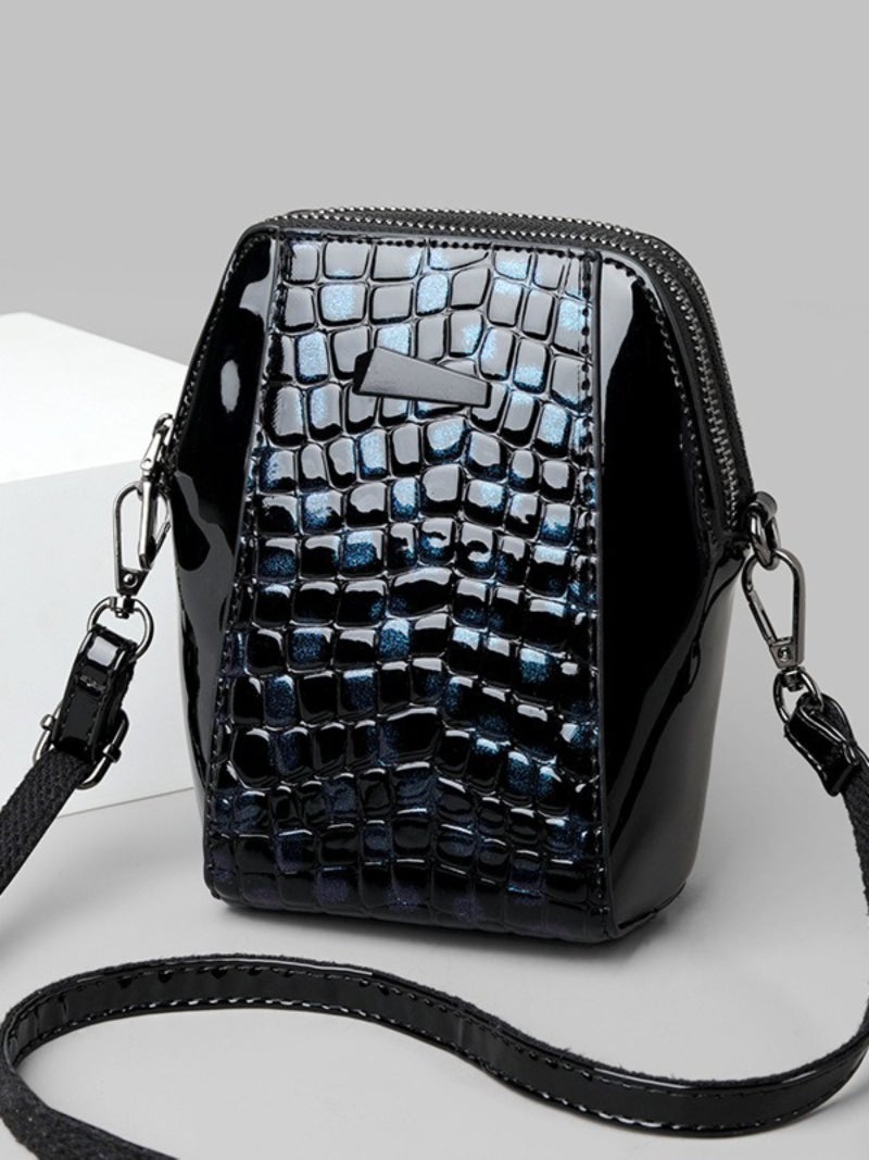 Leopard print patent leather shoulder bag, crossbody bag - Image 3