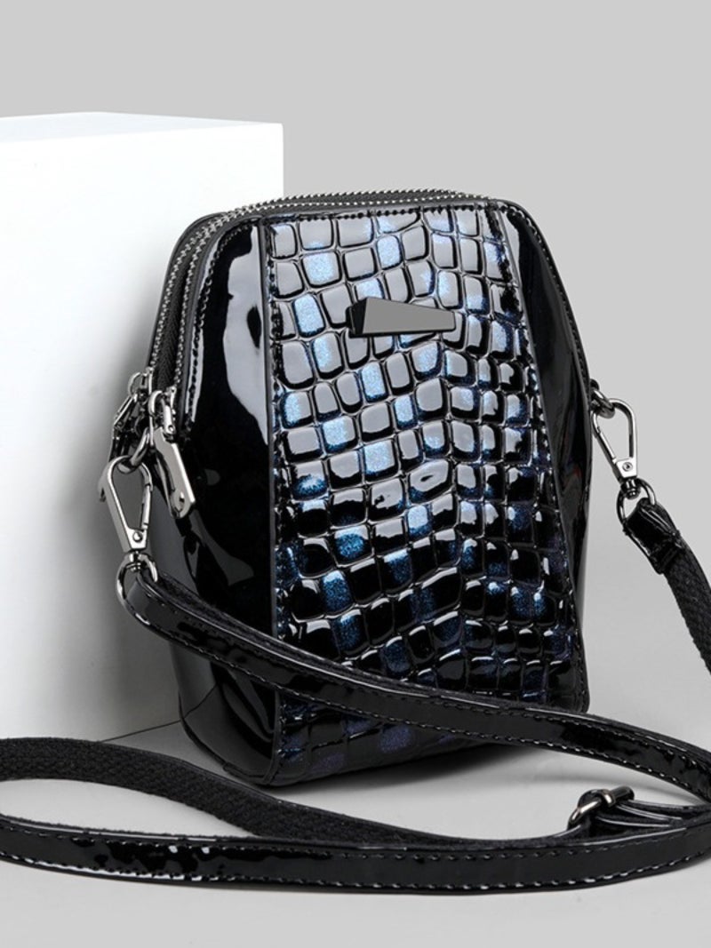 Leopard print patent leather shoulder bag, crossbody bag - Image 2