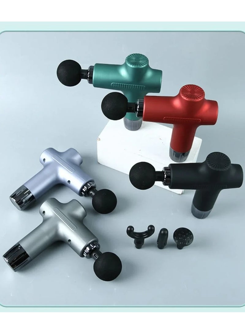 Wireless Massage Gun with 6 Replaceable Heads and 6 Speeds (JY-711) Silver  - Image 3