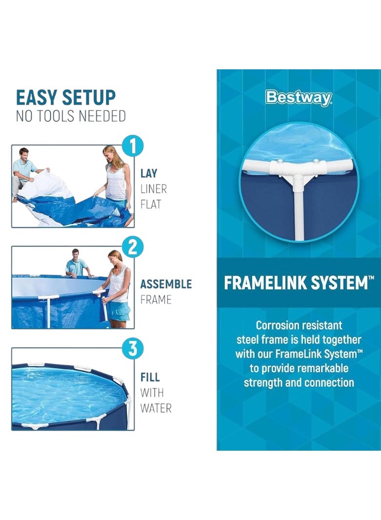 Bestway Steel Pro 12" x 30" (3.66m x 76cm) Round Pool with Pump - Easy to Set Up and Perfect for Summer Days - Image 4