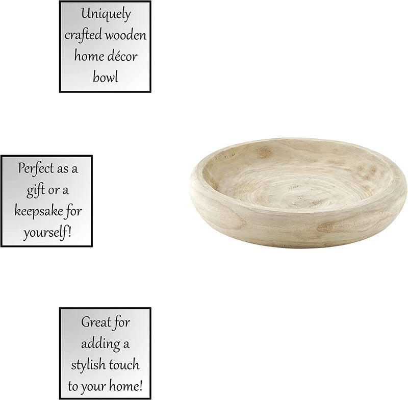 BOLTCORRSE Modern Organic Wooden Large Decorative Bowl for Keys, Fruit, Dough – Rustic Farmhouse Home Decor for Entry Table or Coffee - Image 5