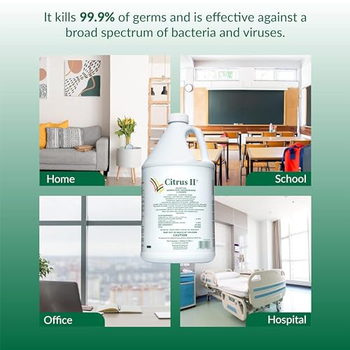 Citrus II منظف معقم مزيل للروائح من سيتروس II - رائحة الحمضيات المنعشة - 1 جالون - إعادة تعبئة - منظف معقم للمنازل والمستشفيات ومناطق المكاتب - Image 4