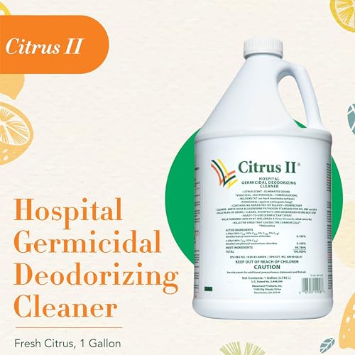Citrus II منظف معقم مزيل للروائح من سيتروس II - رائحة الحمضيات المنعشة - 1 جالون - إعادة تعبئة - منظف معقم للمنازل والمستشفيات ومناطق المكاتب - Image 2