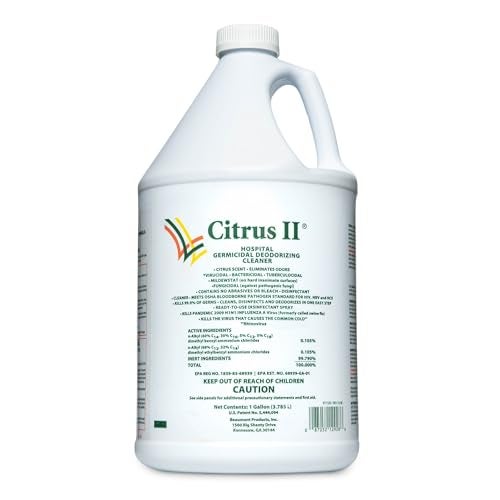 Citrus II منظف معقم مزيل للروائح من سيتروس II - رائحة الحمضيات المنعشة - 1 جالون - إعادة تعبئة - منظف معقم للمنازل والمستشفيات ومناطق المكاتب - Image 1