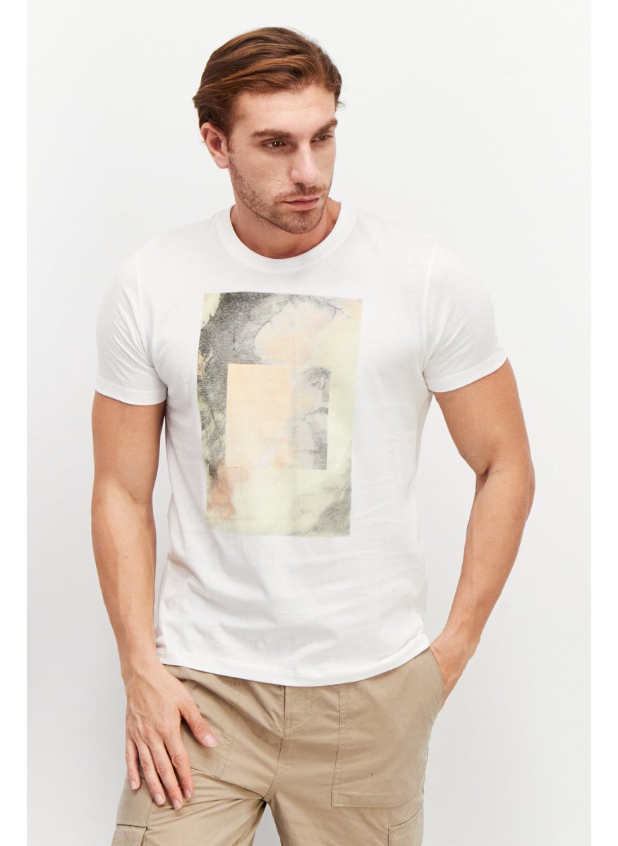 Tailored Recreation Men Crew Neck Short Sleeve Graphic Print T-Shirt, White  - Image 1