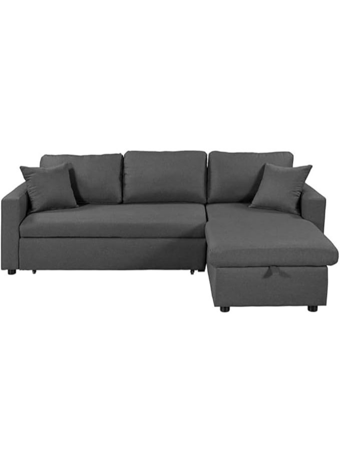 ABX HOME Milan 3 Seater Sofa Sofa Cum Bed Modern L Shaped Sectional sofa | Sofa Cum Bed 3 Seater (Grey) - Image 2