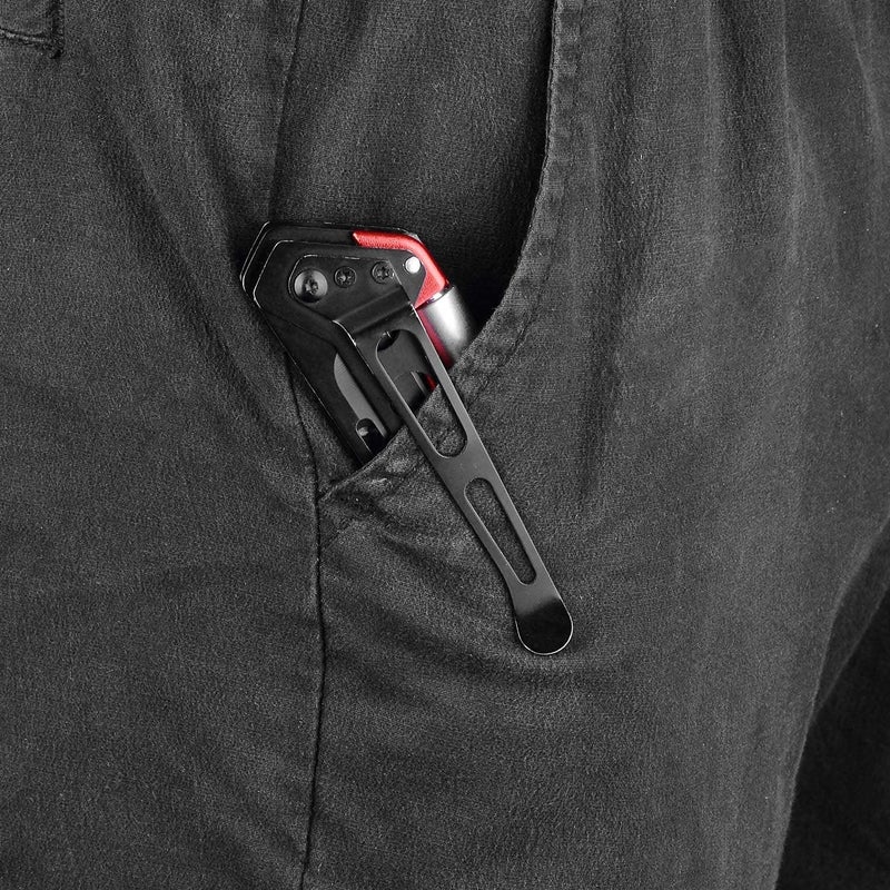 edcfans Folding Pocket Utility Knife Heavy Duty Box Cutter with Flat Head and Phillips Screwdriver, Saw, Fruit Knife, Belt Clip, Quick Change Blades Lock Back Design(10 Blades) - Image 5