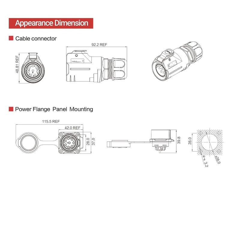 1pcs 8-pin 35A Power Connector Female Socket - Image 3