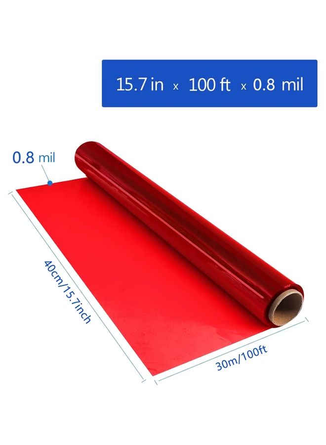 Red Heavy Duty Cellophane Wrap Roll 100 Ft Long 15 7 Inch Wide 0 8 Mil Thick - Image 3