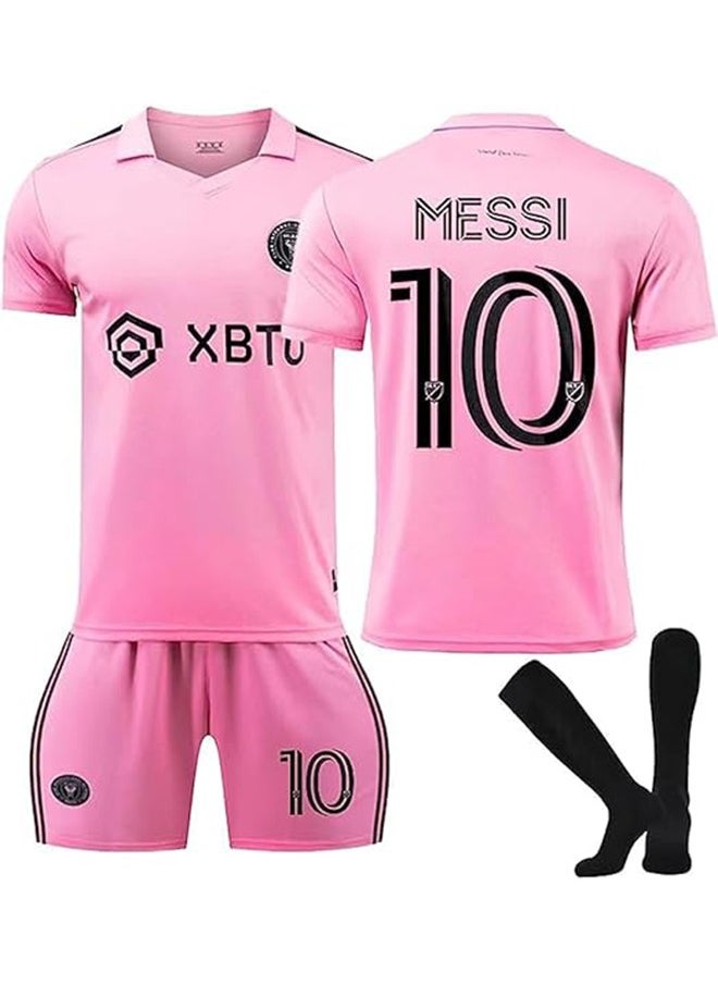 Generic Football Jersey Set for Kids, #10 Messi Kids Football Soccer Jersey Set Youth Sizes Football Tracksuits for Kids Fans  - Image 1