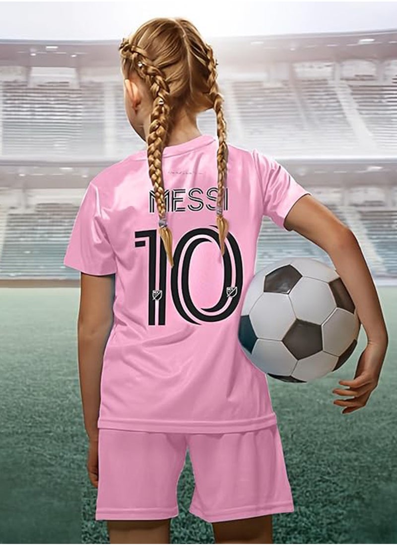 Generic Football Jersey Set for Kids, #10 Messi Kids Football Soccer Jersey Set Youth Sizes Football Tracksuits for Kids Fans  - Image 3