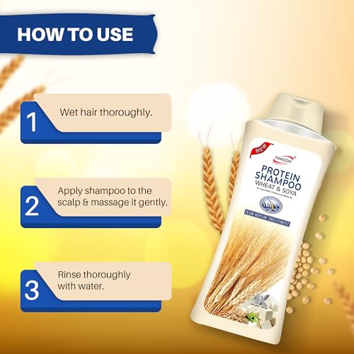 Nimson Protein Shampoo with Wheat & Soya – 500ml | Intensive Hair Repair for Dry, Damaged & Frizzy Hair | Promotes Hair Growth & Strengthens Roots - Image 3