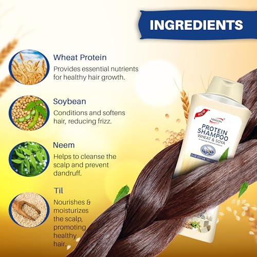 Nimson Protein Shampoo with Wheat & Soya – 500ml | Intensive Hair Repair for Dry, Damaged & Frizzy Hair | Promotes Hair Growth & Strengthens Roots - Image 4