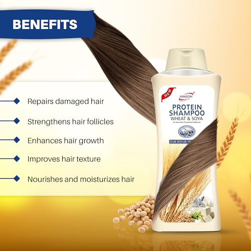 Nimson Protein Shampoo with Wheat & Soya – 500ml | Intensive Hair Repair for Dry, Damaged & Frizzy Hair | Promotes Hair Growth & Strengthens Roots - Image 5