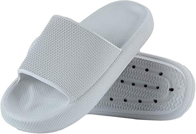 Cozislides Slippers, Foggs Japan Slippers, Cloudfeet Ultra-Soft Slippers, Pillow Slides, Massage Thick Soled Shoes For Women And Men Slides 44-45 Grey - Image 1