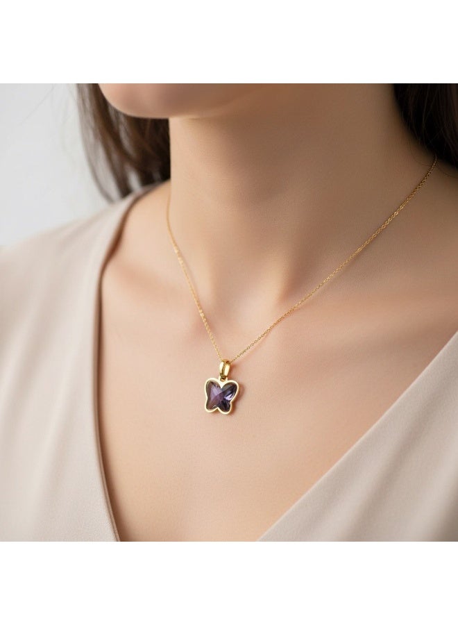 روبي آرت الذهب قلادة من الذهب الخالص عيار 18 قيراطًا مرصعة بالياقوت للبنات - 0.18 جرام - Image 3