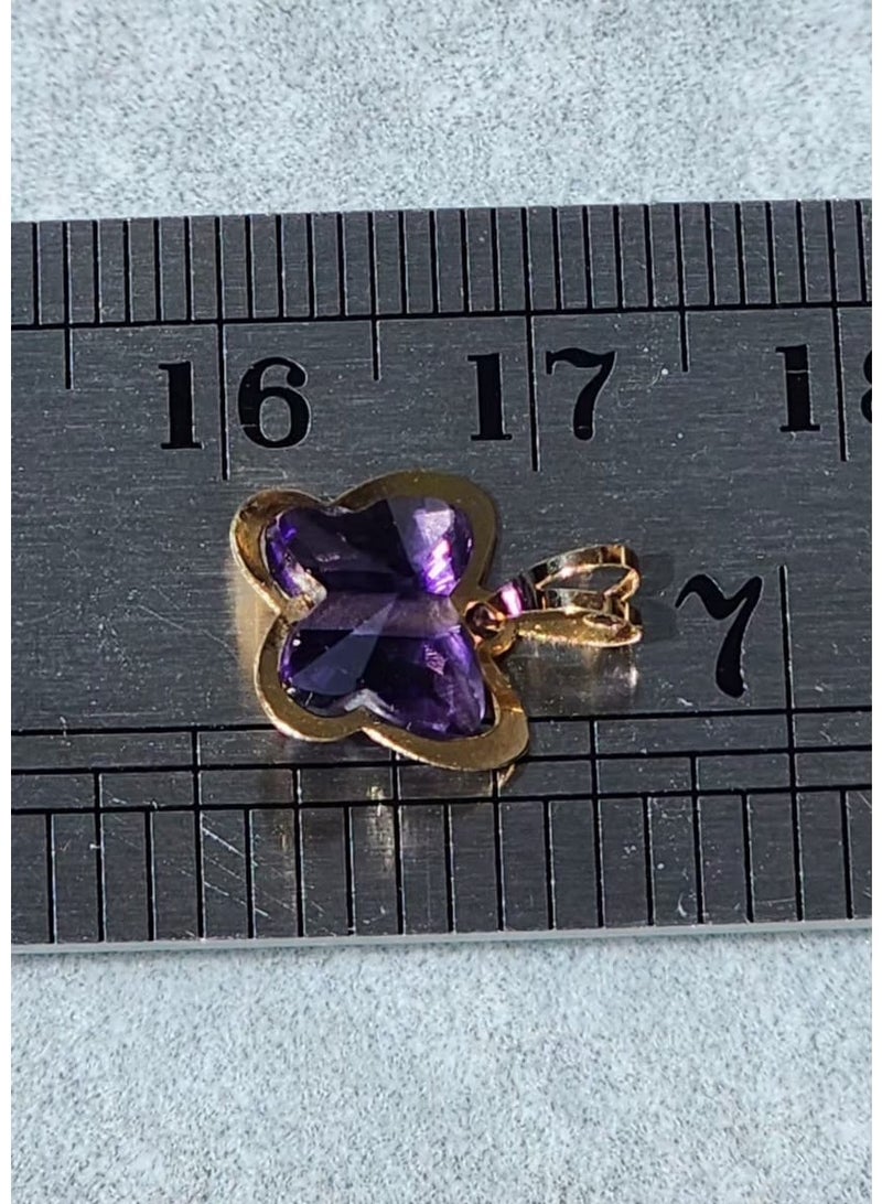 روبي آرت الذهب قلادة من الذهب الخالص عيار 18 قيراطًا مرصعة بالياقوت للبنات - 0.18 جرام - Image 4