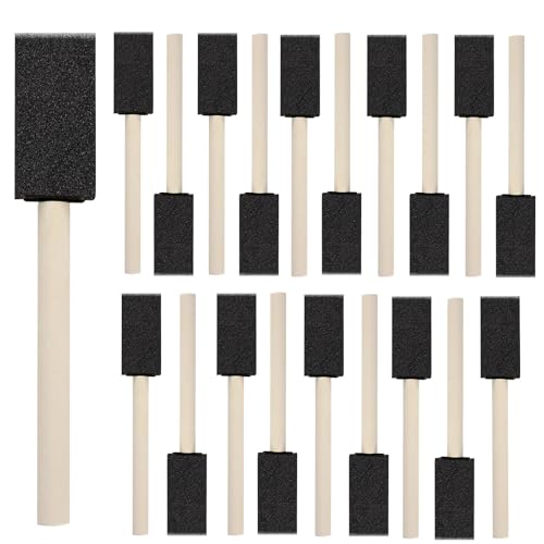 DMSVK 20 Pcs Foam Paint Brushes, 1'' Sponge Paint Brush, Foam Brushes for Painting, Craft, Staining, Varnish, Touch Up - Image 1