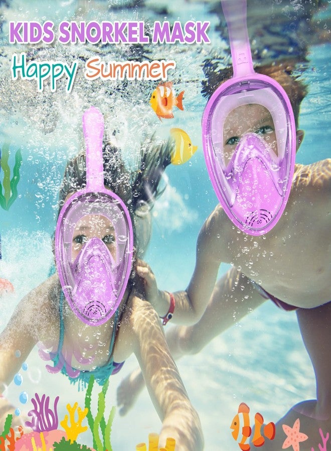 Hydiview Kids Snorkel Mask Full Face, Snorkeling Gear for Kids 2-14 with Camera Mount, 180 Degree Panoramic View Snorkeling Set Anti-Fog Anti-Leak (Blue+Purple) - Image 3