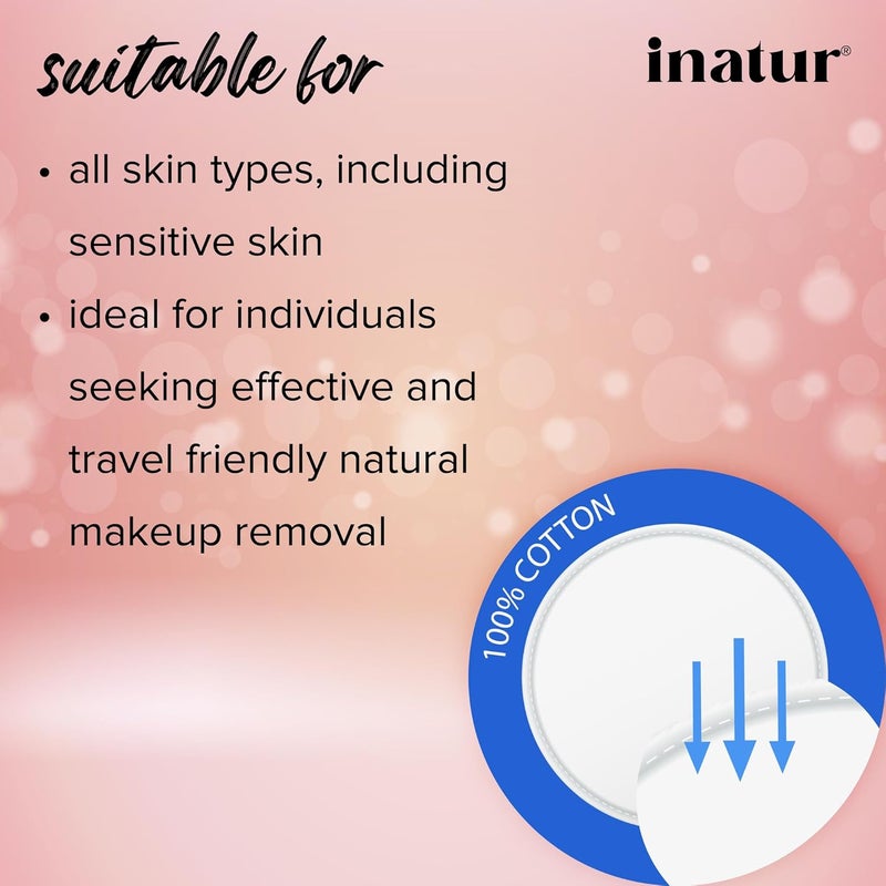 inatur Makeup Remover Wipes for Face 50 Wipes  Daily Cleansing Facial Towelettes to Remove Waterproof Makeup Jojoba Oil Micellar Deep Clean No Artificial Chemicals Makeup Remover Pads - Image 5