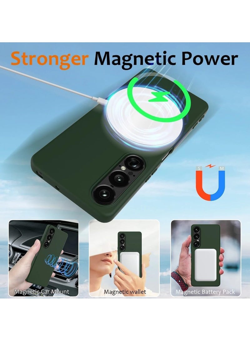 عام غطاء متوافق مع Sony Xperia 1 VII (الجيل السابع) 2025 - 【متوافق مع Mag-Safe】، من سيليكون سائل رفيع جدًا، بحماية كاملة للكاميرا، غطاء بسيط بلون موحد - Image 3