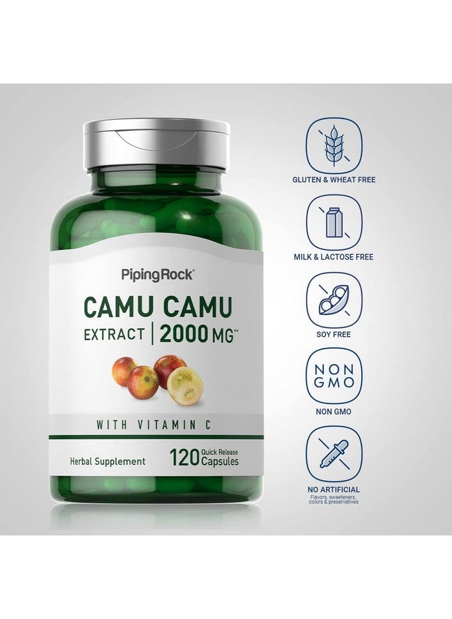 Piping Rock Camu Camu Capsules 2000Mg  120 Pills  Fruit Extract  Nongmo Gluten Free Supplement  - Image 3