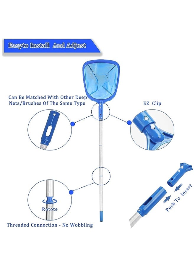 DUNISO Pool Skimmer Net, Pool Leaf Collector Net, Pool Cleaning Net With Telescopic Aluminum Pole - Deep Ultra-Fine Mesh Basket For Removing Fine Debris, Pool Cleaning Tool For Removing Leaves And Debris - Image 4
