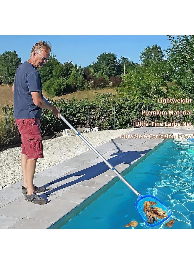 DUNISO Pool Skimmer Net, Pool Leaf Collector Net, Pool Cleaning Net With Telescopic Aluminum Pole - Deep Ultra-Fine Mesh Basket For Removing Fine Debris, Pool Cleaning Tool For Removing Leaves And Debris - Image 5