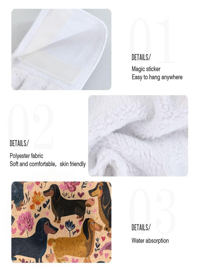 Boccsty Dog Leopard Skin Hanging Kitchen Towels 2 Pieces Dachshunds Puppy Absorbent Hand Towel Loop Dish Cloth Tie Towels Tea Bar Towels for Bathroom Farmhouse Housewarming Tabletop Home - Image 5