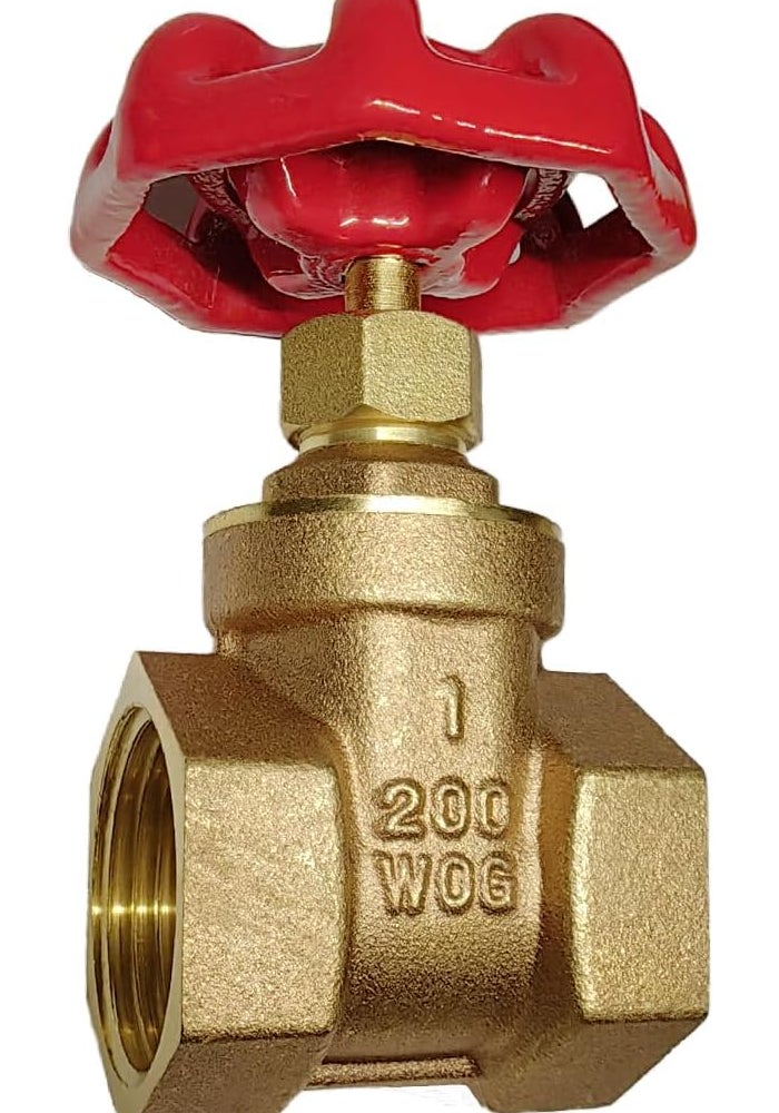 GUXGUY 1” Brass Gate Valve DN25 - NPT Female Threaded Rotary Globe Valve for Water and Gas Control - Image 1