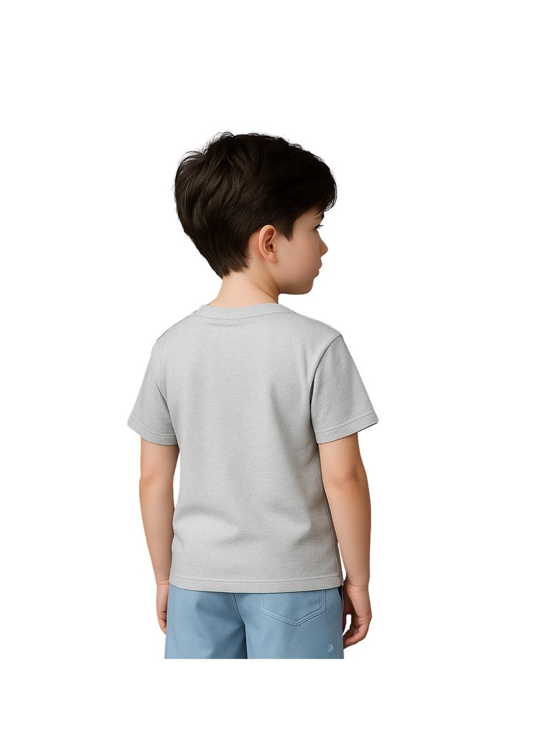 برينت شوب فور مي Printshop4me تي شيرت للأولاد برقبة دائرية 170 جرام في المتر المربع من القطن الخالص الألوان الأساسية - Image 5