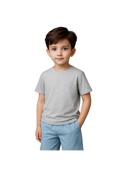 Printshop4me تي شيرت للأولاد برقبة دائرية 170 جرام في المتر المربع من القطن الخالص الألوان الأساسية